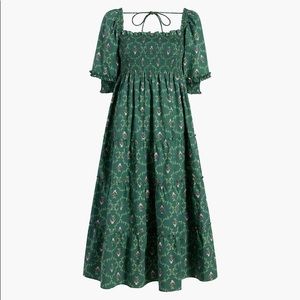 Hill House Nesli Nap Dress (emerald trellis)